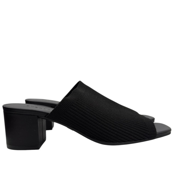Everlane The Glove Mule in ReKnit Womens Size 7 Knit Fabric Black Block Heel - Picture 5 of 16